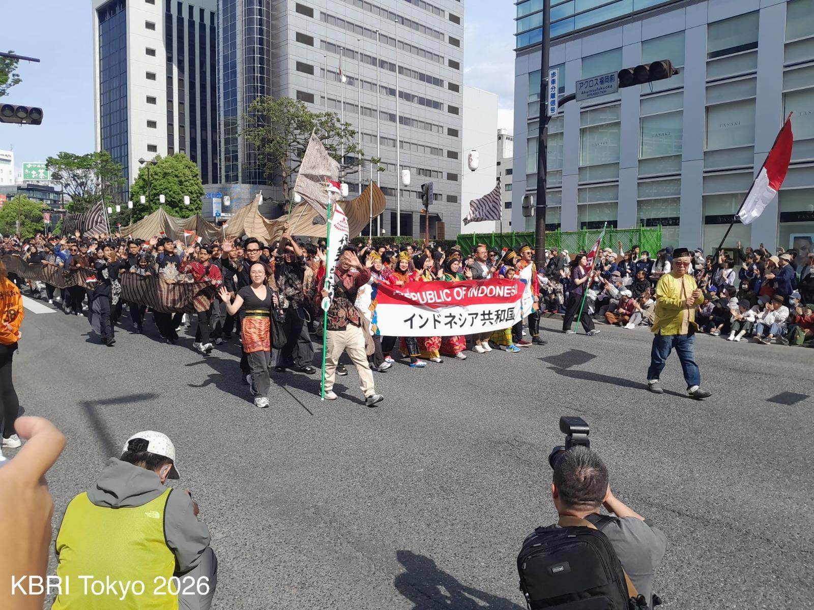 Indonesia Meriahkan Festival Hakata Dontaku Jepang, Parade Budaya Nusantara Curi Perhatian